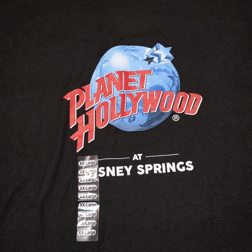 BNWT Planet Hollywood Disney Springs Black Graphic T-Shirt 2XL Disney Tee B56 - Picture 2 of 5